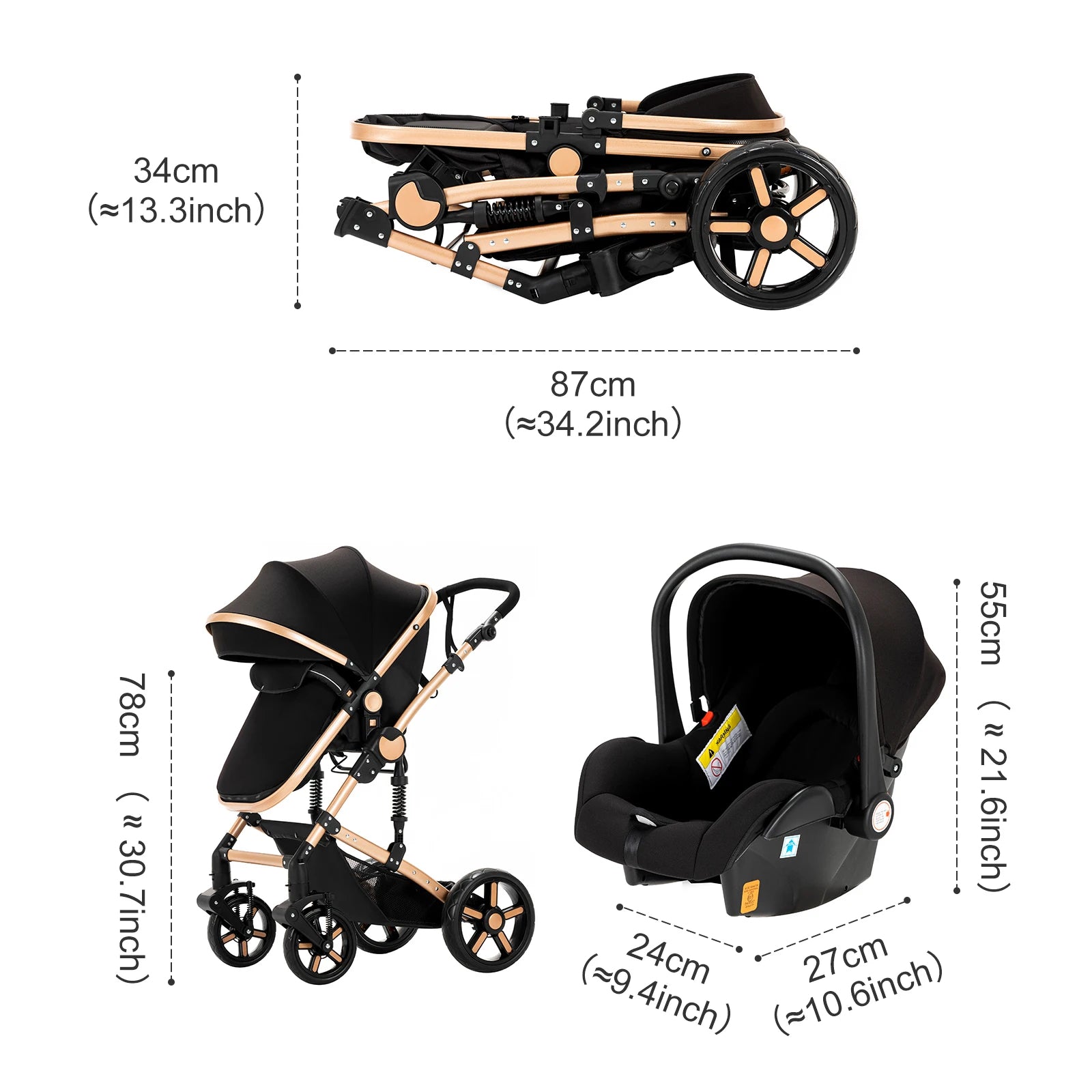 Urban-comfort Babygem 3-in-1 Baby Stroller