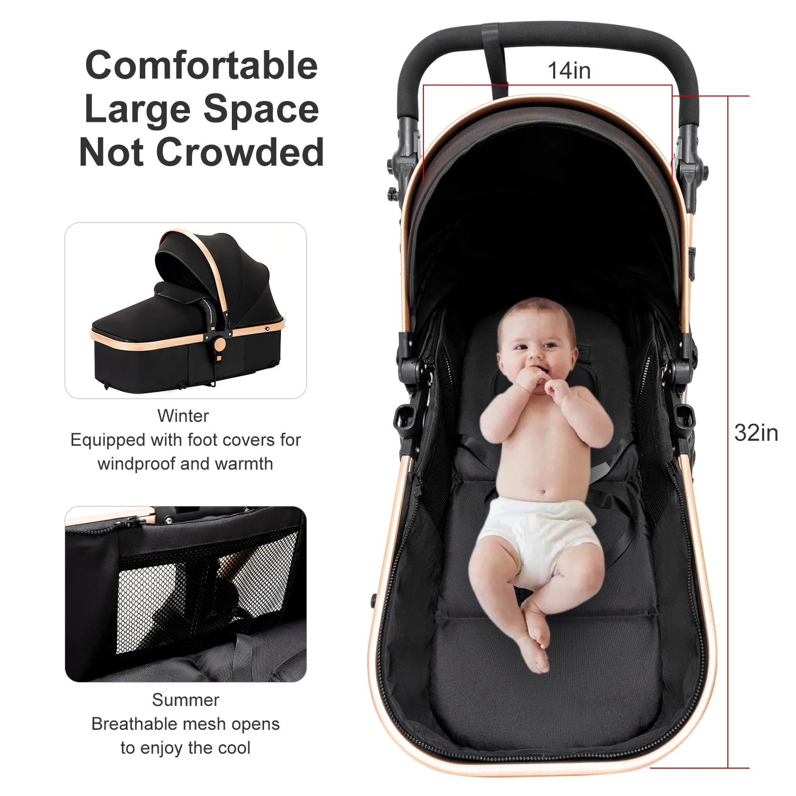 Urban-comfort Babygem 3-in-1 Baby Stroller