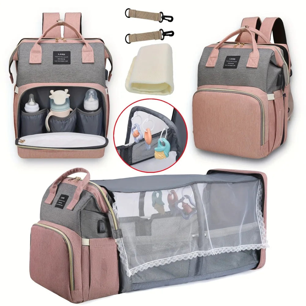 3-in-1 Diaper Bag with Bassinet